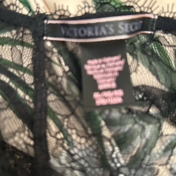 Victoria's Secret Black and Green Lace Dress - Picture 3 of 4